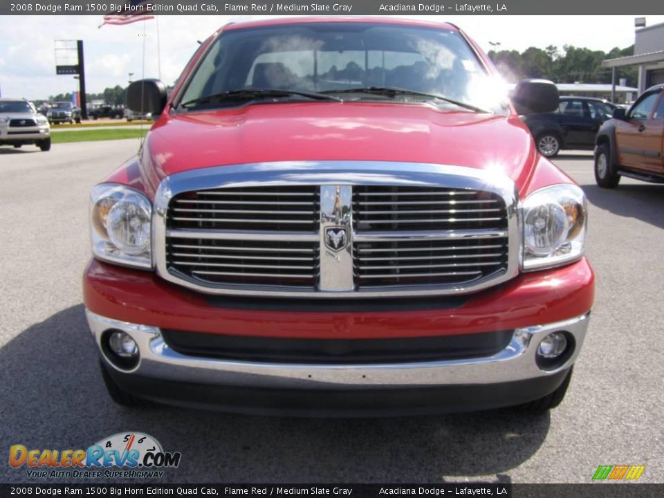2008 Dodge Ram 1500 Big Horn Edition Quad Cab Flame Red / Medium Slate Gray Photo #8