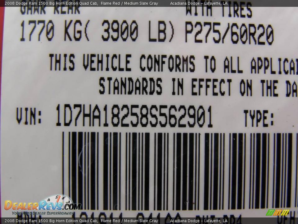 2008 Dodge Ram 1500 Big Horn Edition Quad Cab Flame Red / Medium Slate Gray Photo #13