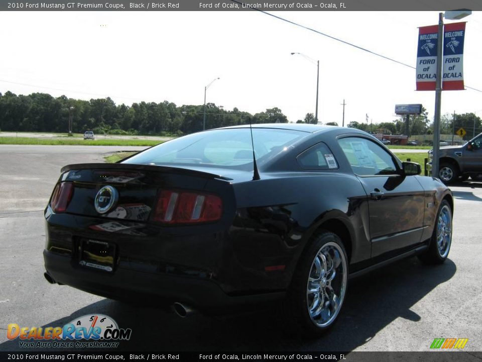 2010 Ford Mustang GT Premium Coupe Black / Brick Red Photo #3