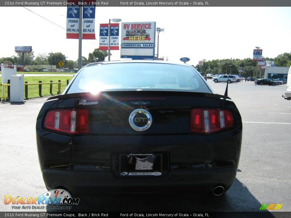 2010 Ford Mustang GT Premium Coupe Black / Brick Red Photo #4