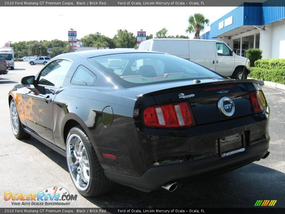 2010 Ford Mustang GT Premium Coupe Black / Brick Red Photo #5
