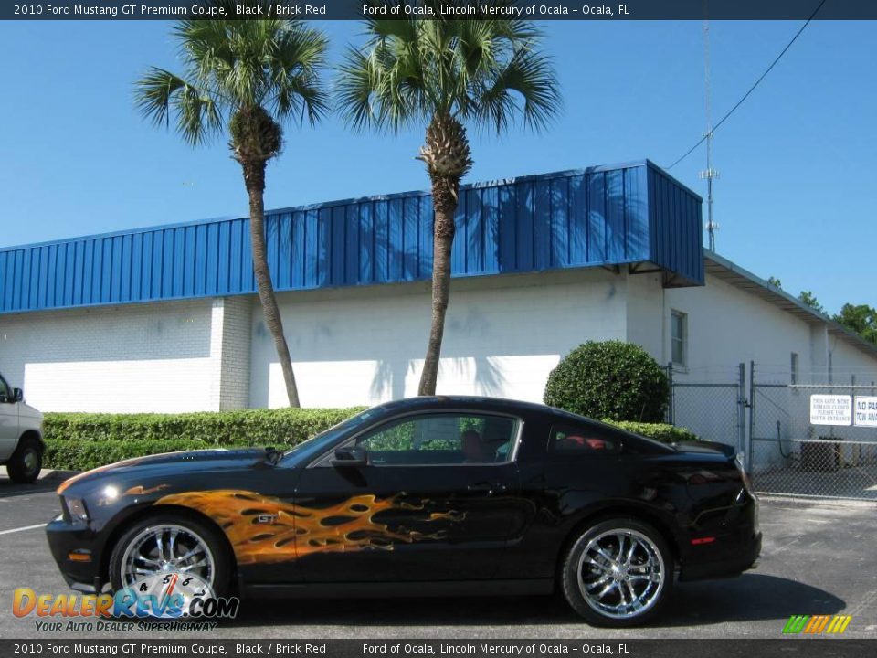 2010 Ford Mustang GT Premium Coupe Black / Brick Red Photo #6