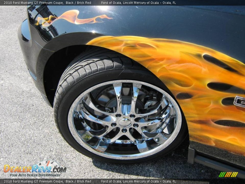 2010 Ford Mustang GT Premium Coupe Black / Brick Red Photo #13