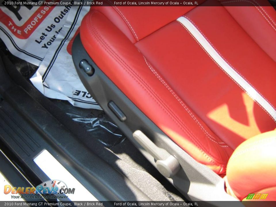 2010 Ford Mustang GT Premium Coupe Black / Brick Red Photo #16