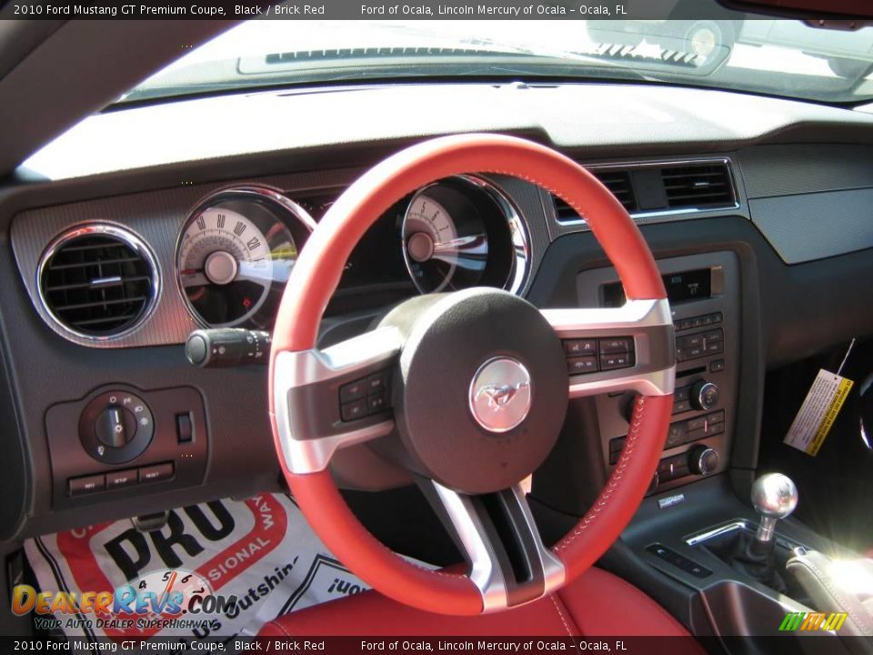 2010 Ford Mustang GT Premium Coupe Black / Brick Red Photo #17
