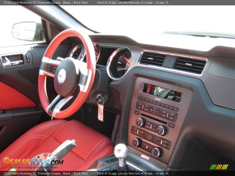 2010 Ford Mustang GT Premium Coupe Black / Brick Red Photo #18