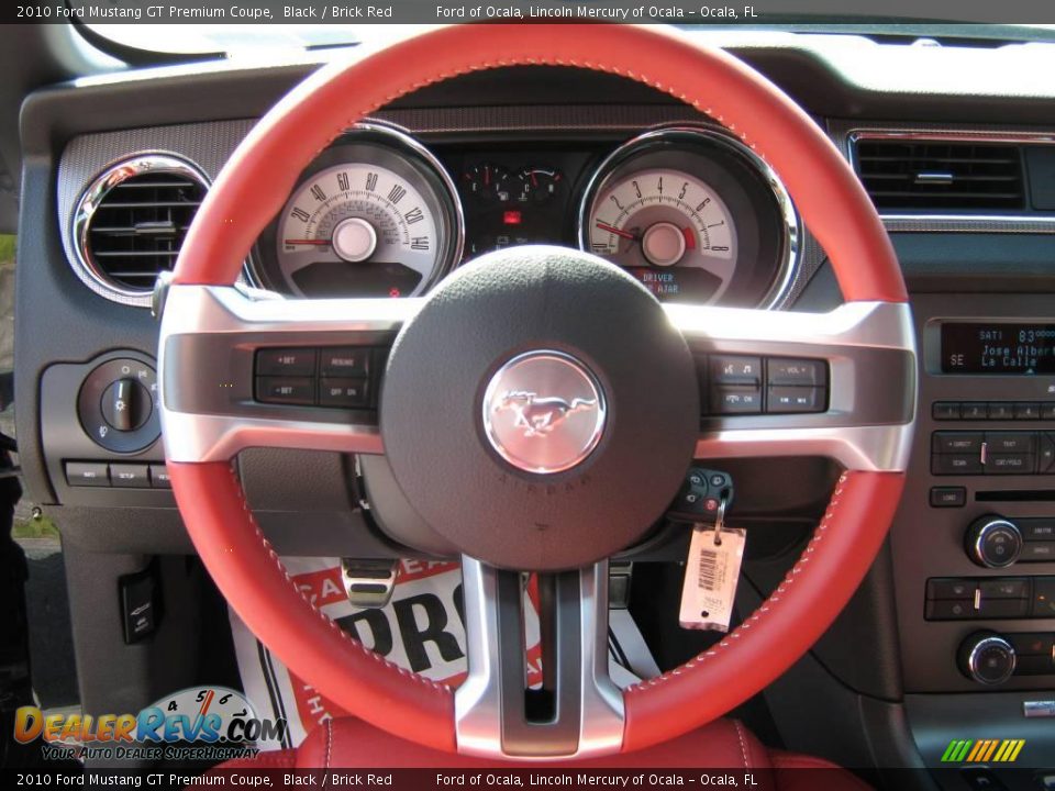 2010 Ford Mustang GT Premium Coupe Black / Brick Red Photo #21