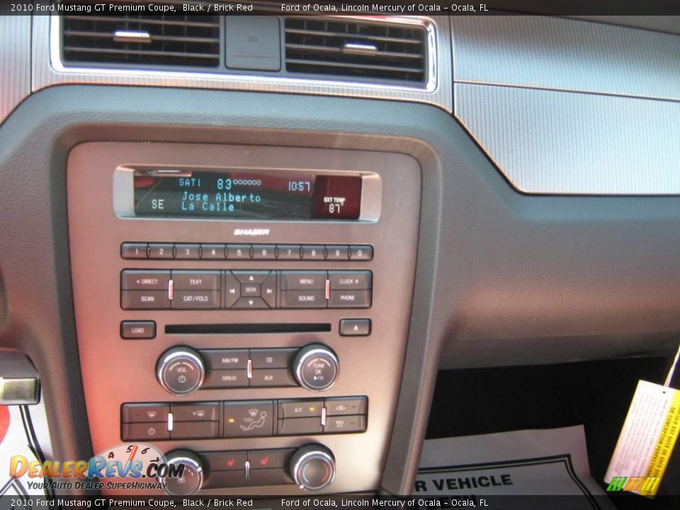 2010 Ford Mustang GT Premium Coupe Black / Brick Red Photo #22