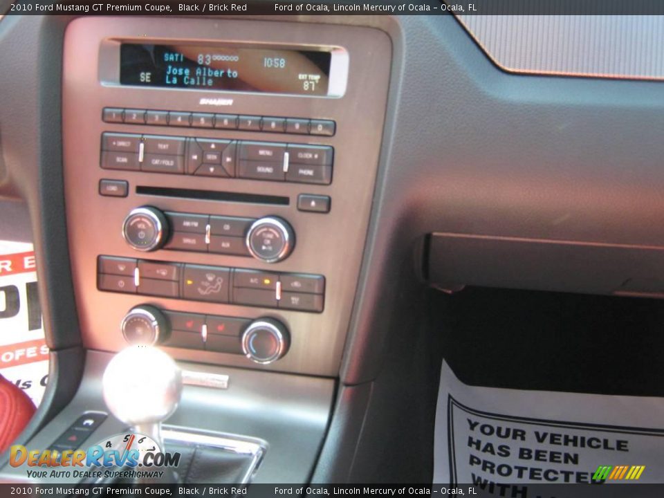2010 Ford Mustang GT Premium Coupe Black / Brick Red Photo #24