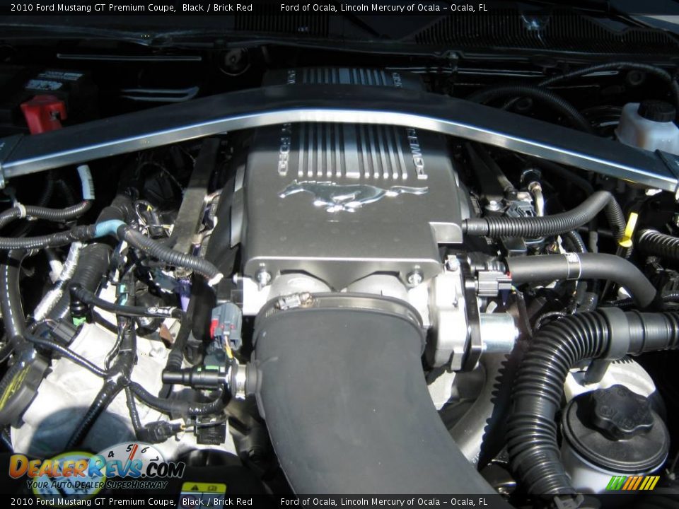 2010 Ford Mustang GT Premium Coupe Black / Brick Red Photo #26