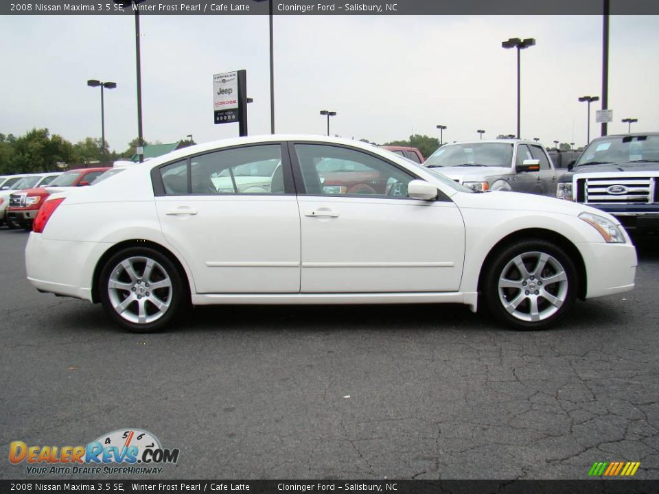 2008 Nissan Maxima 3.5 SE Winter Frost Pearl / Cafe Latte Photo #2