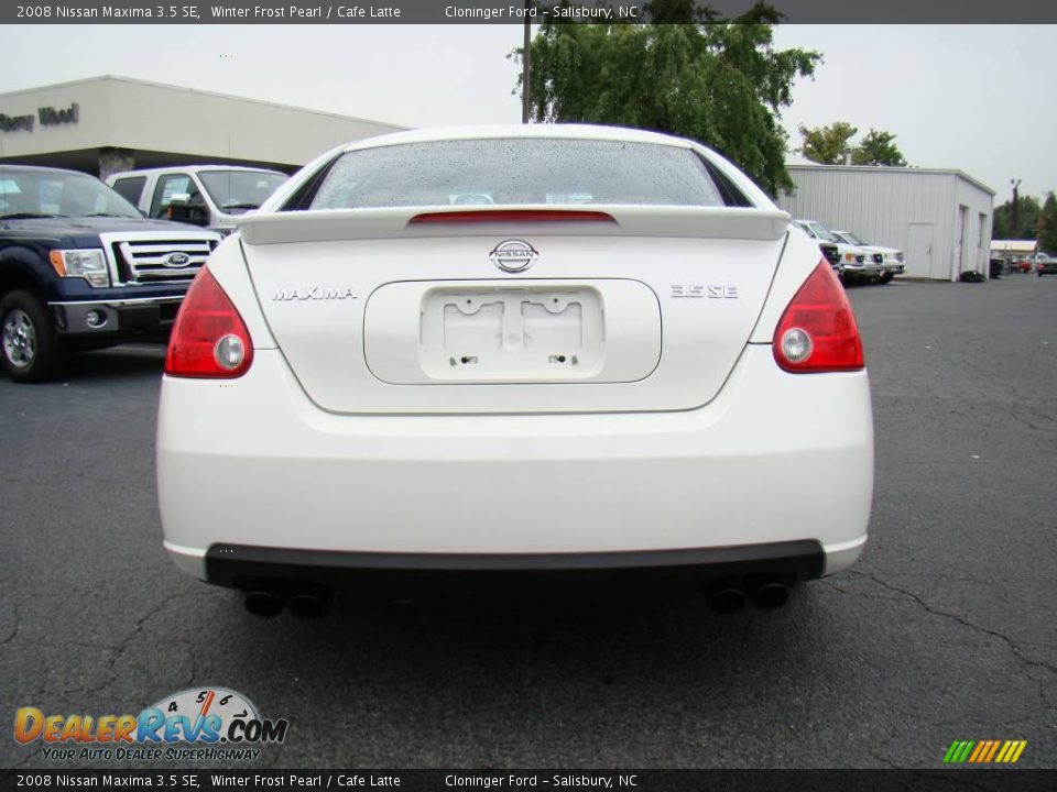 2008 Nissan Maxima 3.5 SE Winter Frost Pearl / Cafe Latte Photo #4