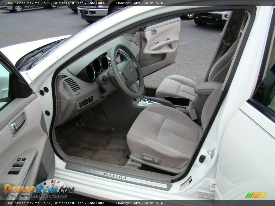 2008 Nissan Maxima 3.5 SE Winter Frost Pearl / Cafe Latte Photo #8