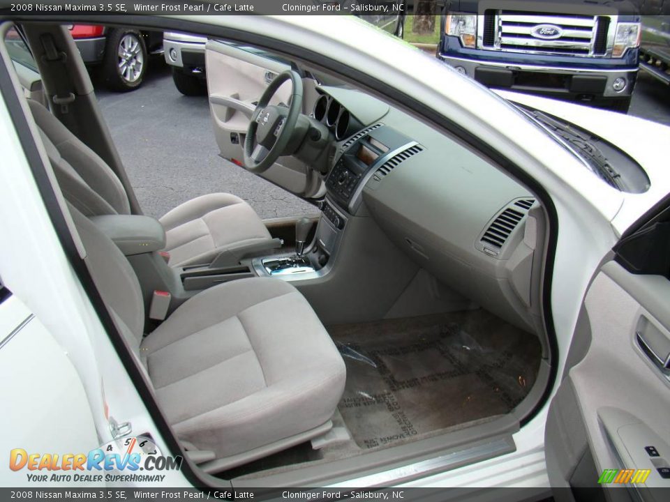 2008 Nissan Maxima 3.5 SE Winter Frost Pearl / Cafe Latte Photo #11