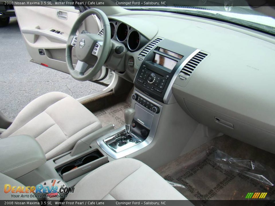 2008 Nissan Maxima 3.5 SE Winter Frost Pearl / Cafe Latte Photo #12
