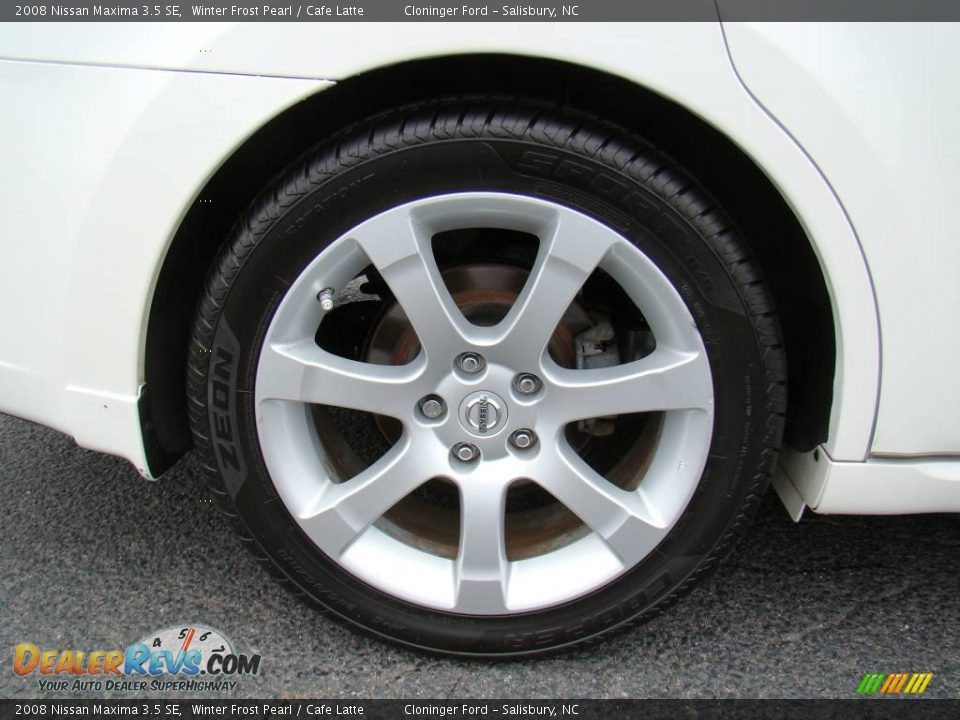 2008 Nissan Maxima 3.5 SE Winter Frost Pearl / Cafe Latte Photo #13