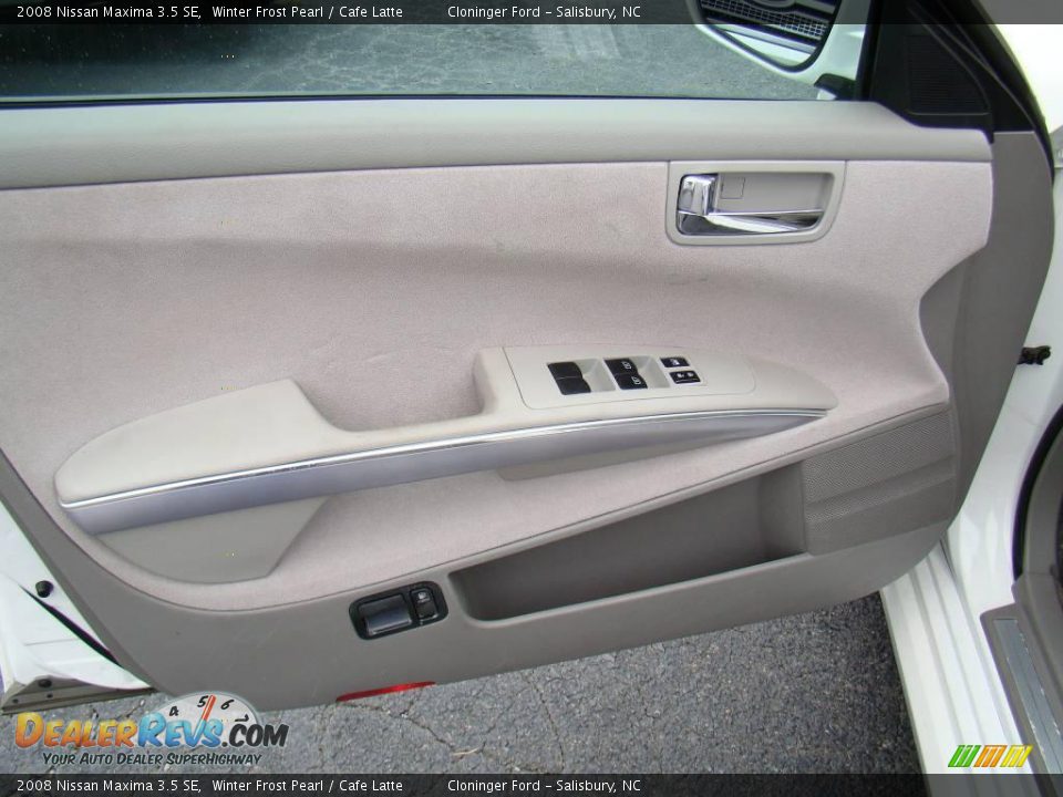 2008 Nissan Maxima 3.5 SE Winter Frost Pearl / Cafe Latte Photo #15