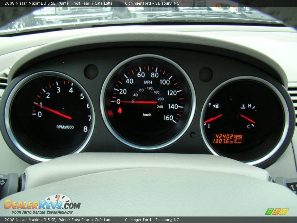 2008 Nissan Maxima 3.5 SE Winter Frost Pearl / Cafe Latte Photo #18