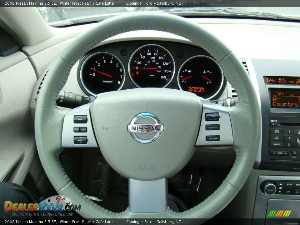 2008 Nissan Maxima 3.5 SE Winter Frost Pearl / Cafe Latte Photo #19