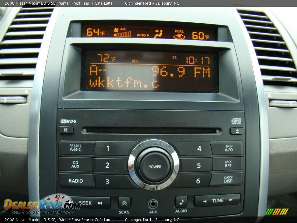 2008 Nissan Maxima 3.5 SE Winter Frost Pearl / Cafe Latte Photo #20