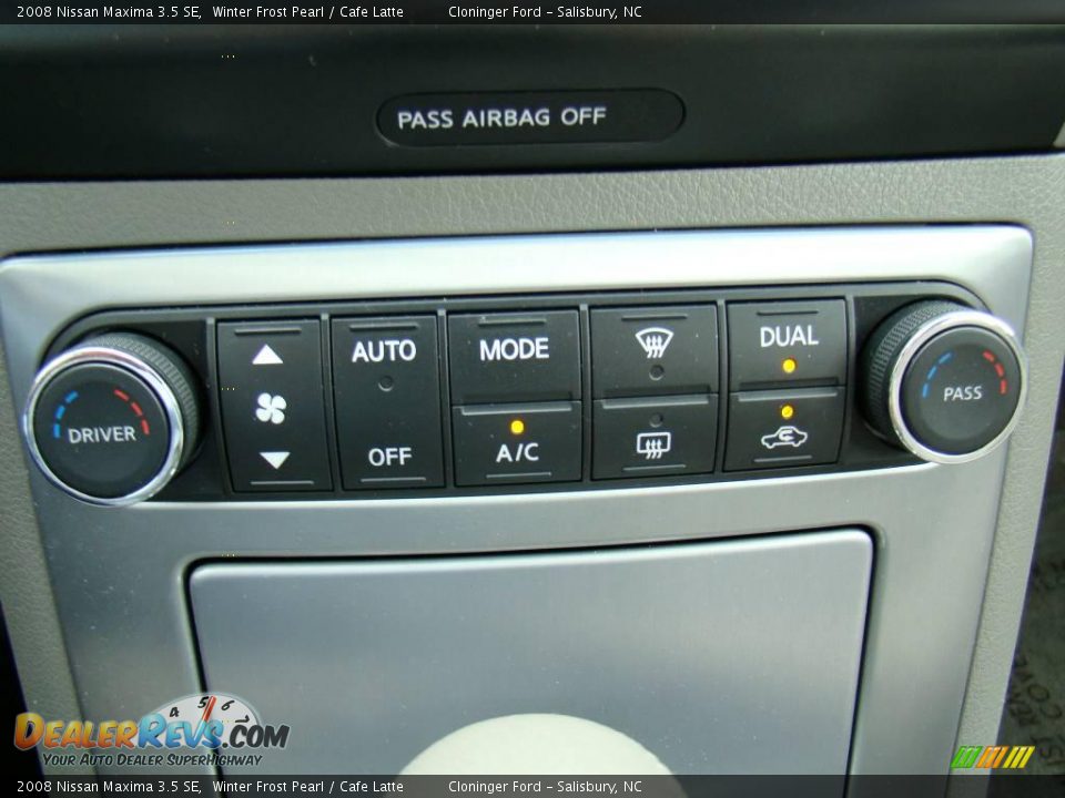 2008 Nissan Maxima 3.5 SE Winter Frost Pearl / Cafe Latte Photo #21