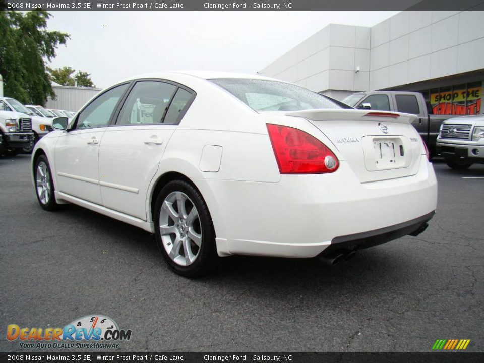 2008 Nissan Maxima 3.5 SE Winter Frost Pearl / Cafe Latte Photo #24