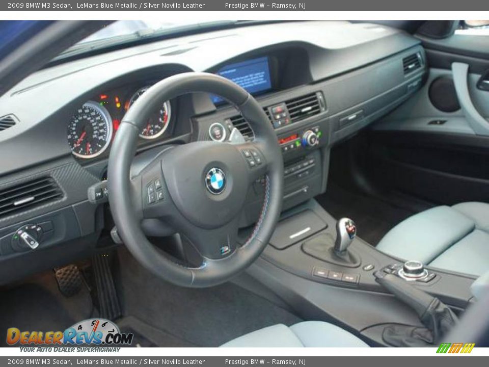 2009 BMW M3 Sedan LeMans Blue Metallic / Silver Novillo Leather Photo #4