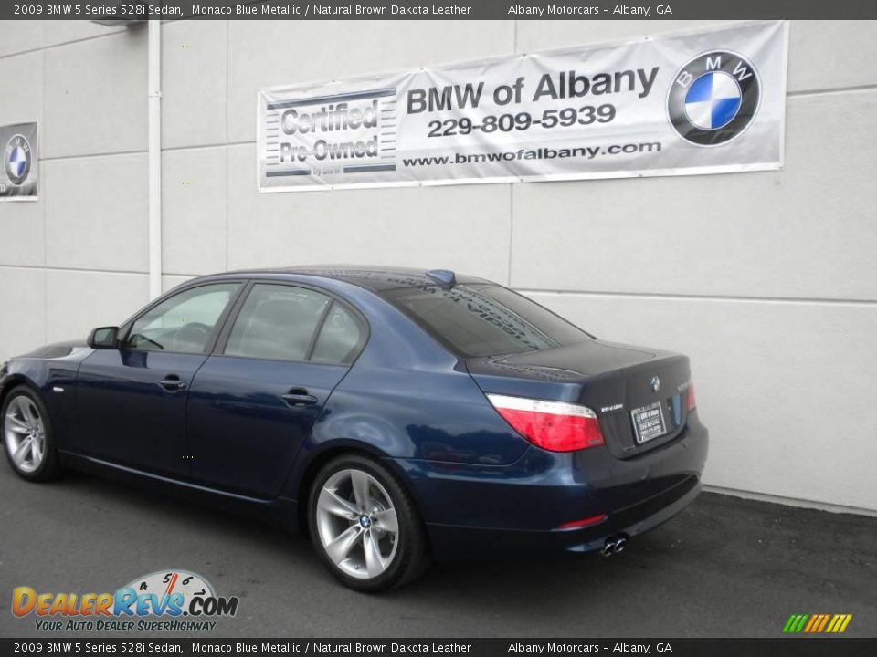 2009 BMW 5 Series 528i Sedan Monaco Blue Metallic / Natural Brown Dakota Leather Photo #3