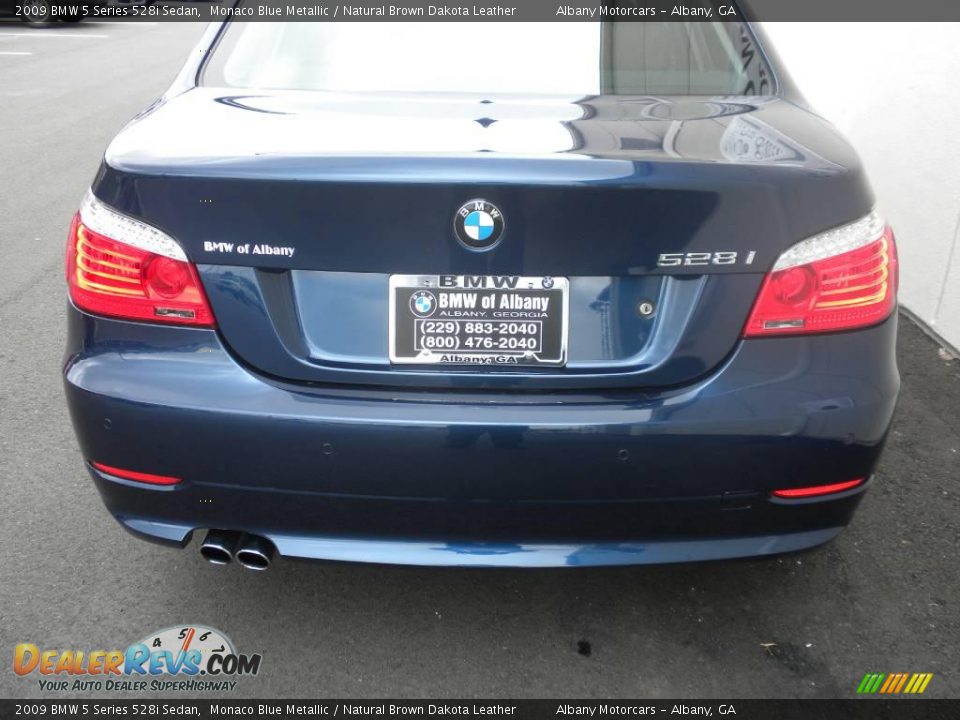2009 BMW 5 Series 528i Sedan Monaco Blue Metallic / Natural Brown Dakota Leather Photo #4