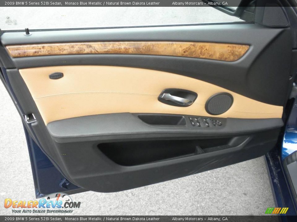2009 BMW 5 Series 528i Sedan Monaco Blue Metallic / Natural Brown Dakota Leather Photo #7