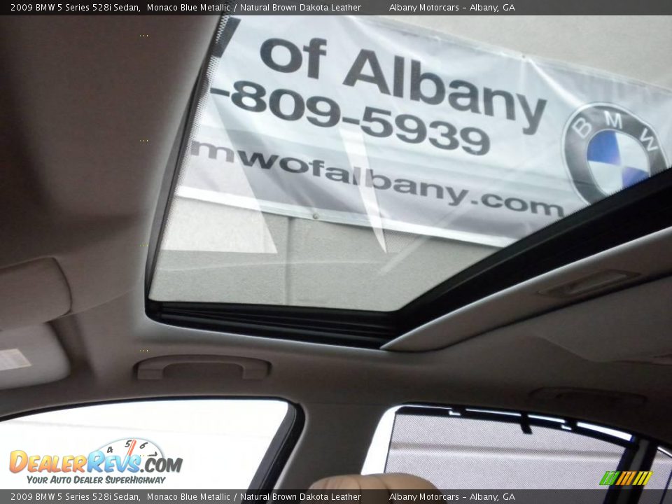 2009 BMW 5 Series 528i Sedan Monaco Blue Metallic / Natural Brown Dakota Leather Photo #8