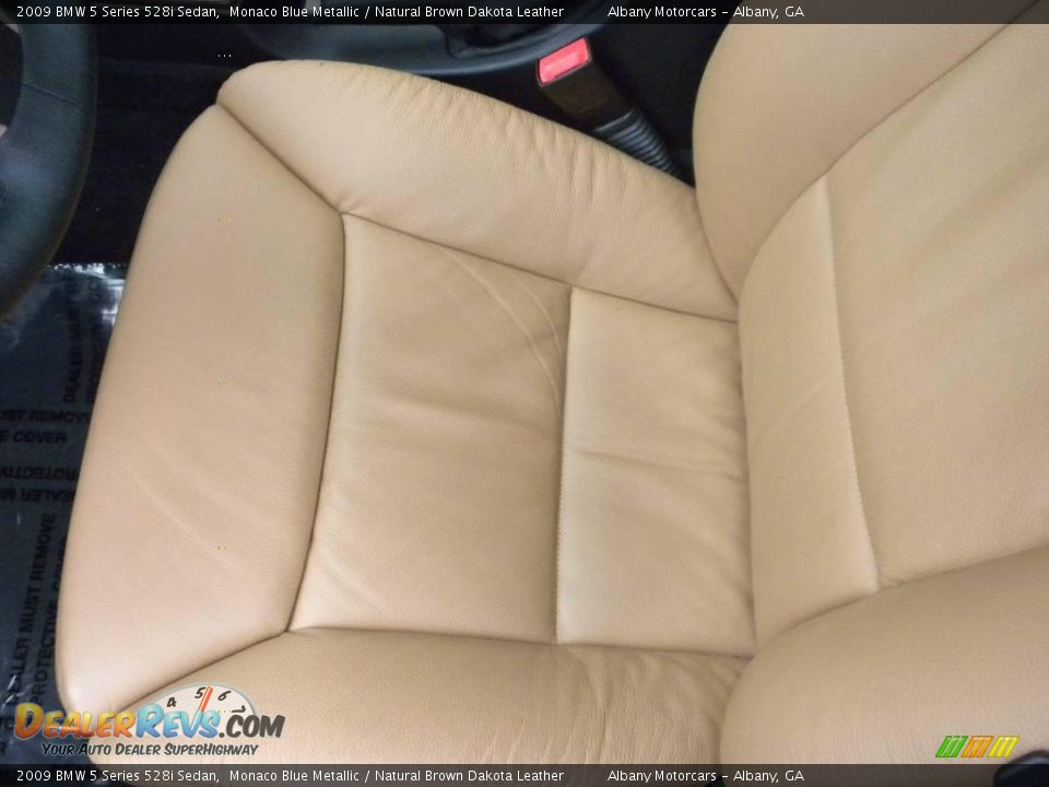 2009 BMW 5 Series 528i Sedan Monaco Blue Metallic / Natural Brown Dakota Leather Photo #9