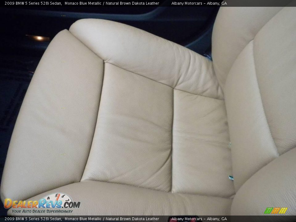 2009 BMW 5 Series 528i Sedan Monaco Blue Metallic / Natural Brown Dakota Leather Photo #10