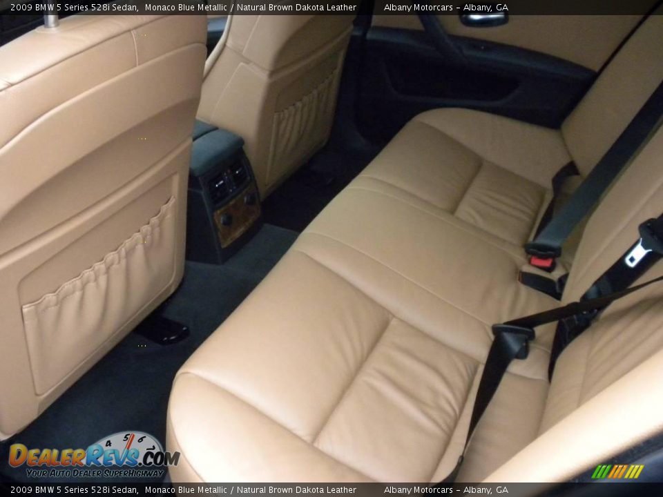 2009 BMW 5 Series 528i Sedan Monaco Blue Metallic / Natural Brown Dakota Leather Photo #11