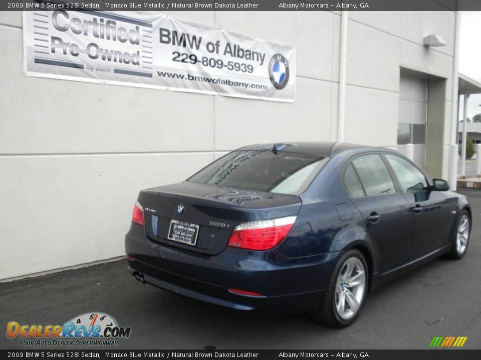 2009 BMW 5 Series 528i Sedan Monaco Blue Metallic / Natural Brown Dakota Leather Photo #23