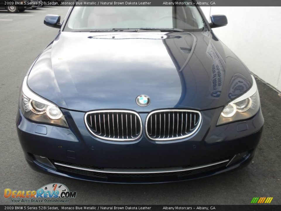 2009 BMW 5 Series 528i Sedan Monaco Blue Metallic / Natural Brown Dakota Leather Photo #26