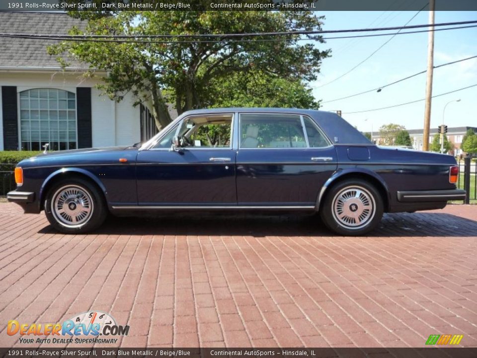 1991 Rolls-Royce Silver Spur II Dark Blue Metallic / Beige/Blue Photo #2