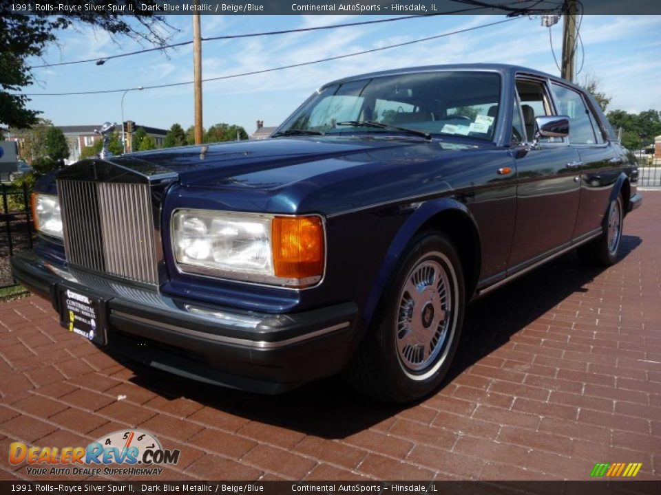 1991 Rolls-Royce Silver Spur II Dark Blue Metallic / Beige/Blue Photo #3