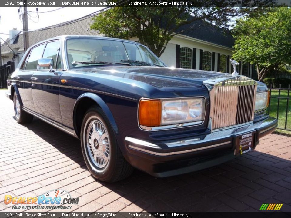 1991 Rolls-Royce Silver Spur II Dark Blue Metallic / Beige/Blue Photo #6