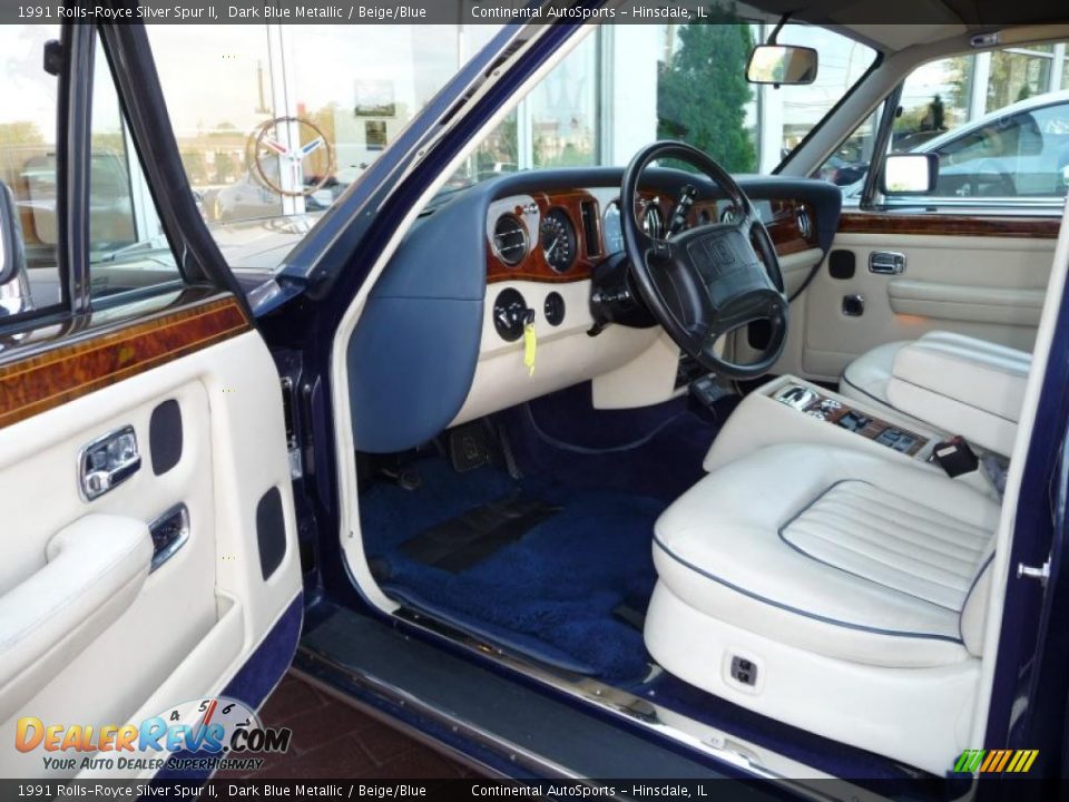 1991 Rolls-Royce Silver Spur II Dark Blue Metallic / Beige/Blue Photo #12
