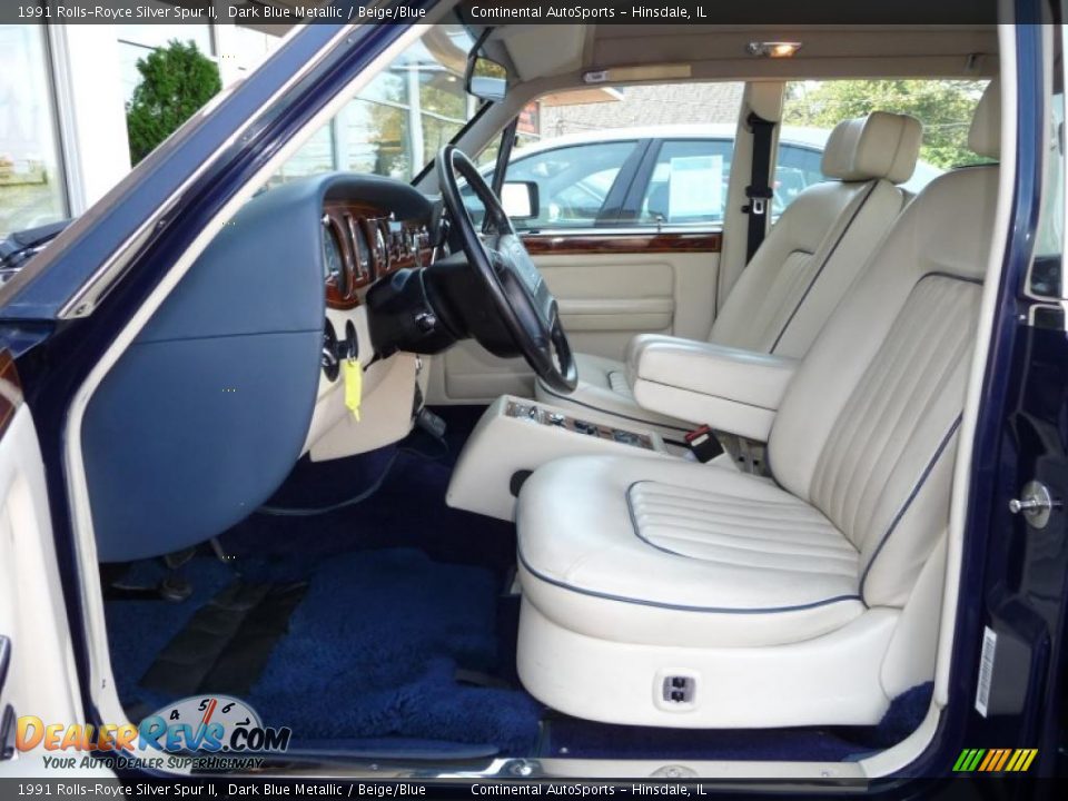 1991 Rolls-Royce Silver Spur II Dark Blue Metallic / Beige/Blue Photo #13