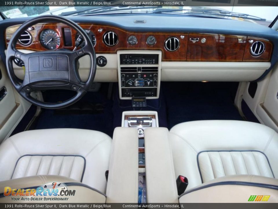 1991 Rolls-Royce Silver Spur II Dark Blue Metallic / Beige/Blue Photo #14