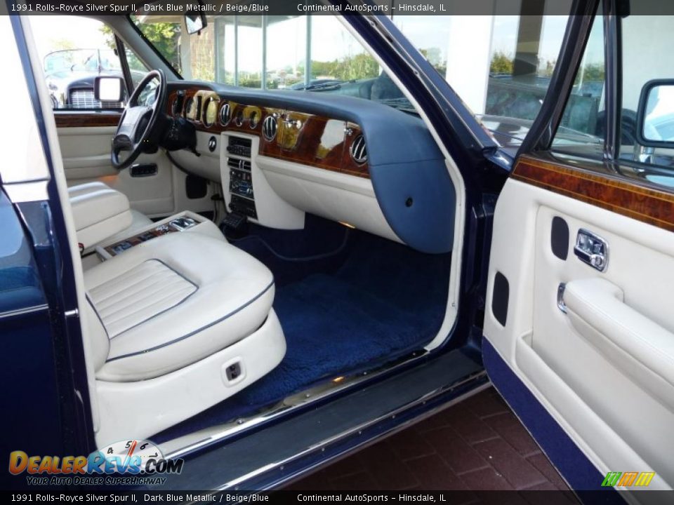 1991 Rolls-Royce Silver Spur II Dark Blue Metallic / Beige/Blue Photo #20