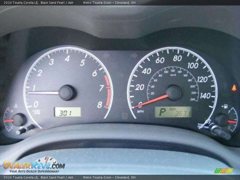 2010 Toyota Corolla LE Black Sand Pearl / Ash Photo #16