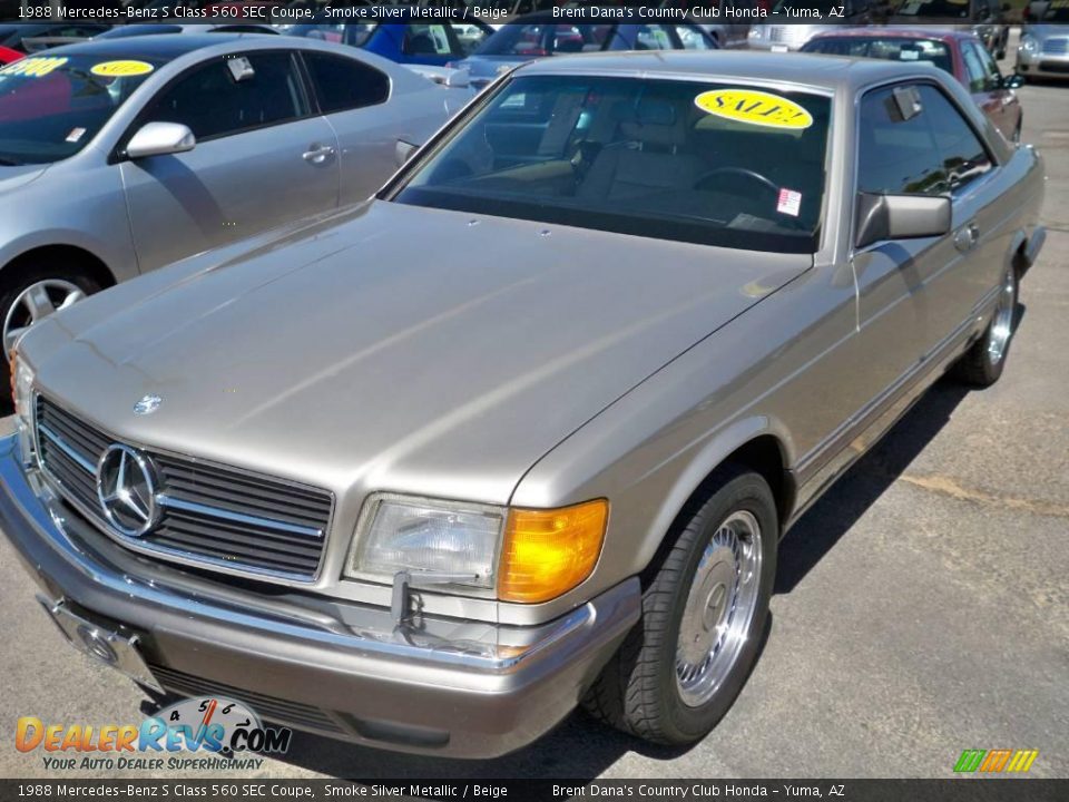 1988 Mercedes-Benz S Class 560 SEC Coupe Smoke Silver Metallic / Beige Photo #2