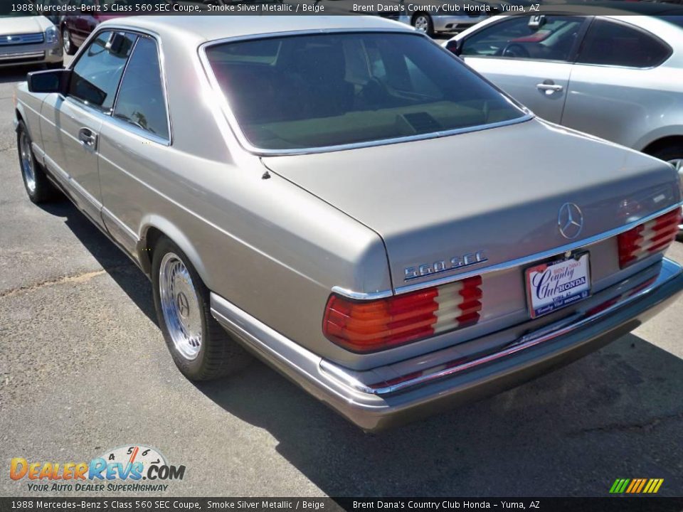 1988 Mercedes-Benz S Class 560 SEC Coupe Smoke Silver Metallic / Beige Photo #3