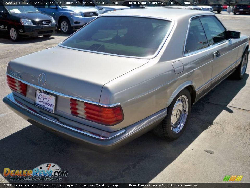 1988 Mercedes-Benz S Class 560 SEC Coupe Smoke Silver Metallic / Beige Photo #5