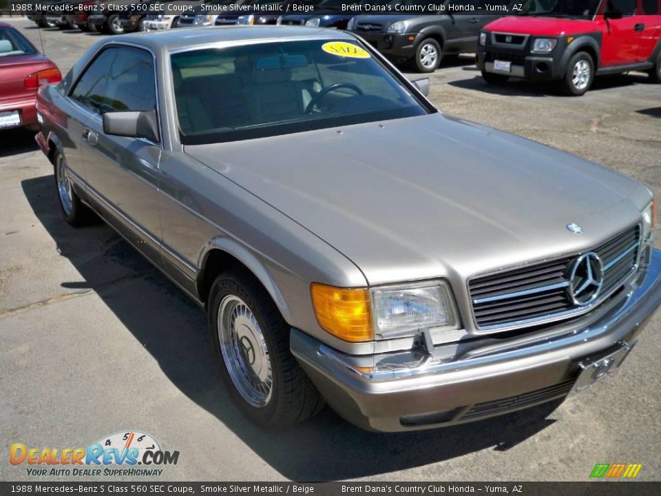 1988 Mercedes-Benz S Class 560 SEC Coupe Smoke Silver Metallic / Beige Photo #6