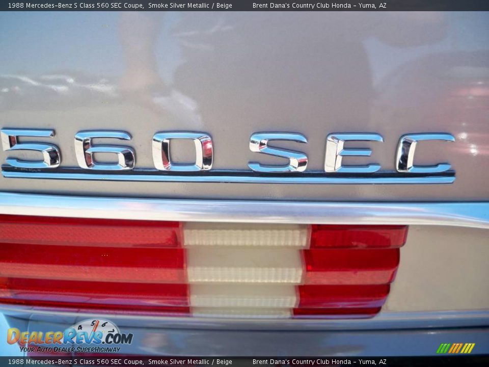 1988 Mercedes-Benz S Class 560 SEC Coupe Smoke Silver Metallic / Beige Photo #11