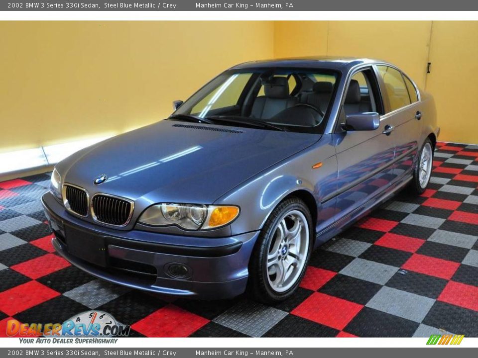 2002 BMW 3 Series 330i Sedan Steel Blue Metallic / Grey Photo #3